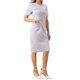 thumbnail image 2 of INSPIRE CHIC Vestido de mujer de tweed con cinturón y manga corta para trabajar 2026 Vestido lápiz L Rosa Púrpura, 2 of 5