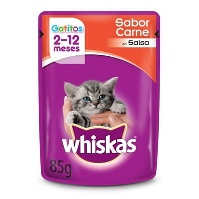 Alimento Húmedo Gatito Sabor Carne Pouch 85 G Whiskas