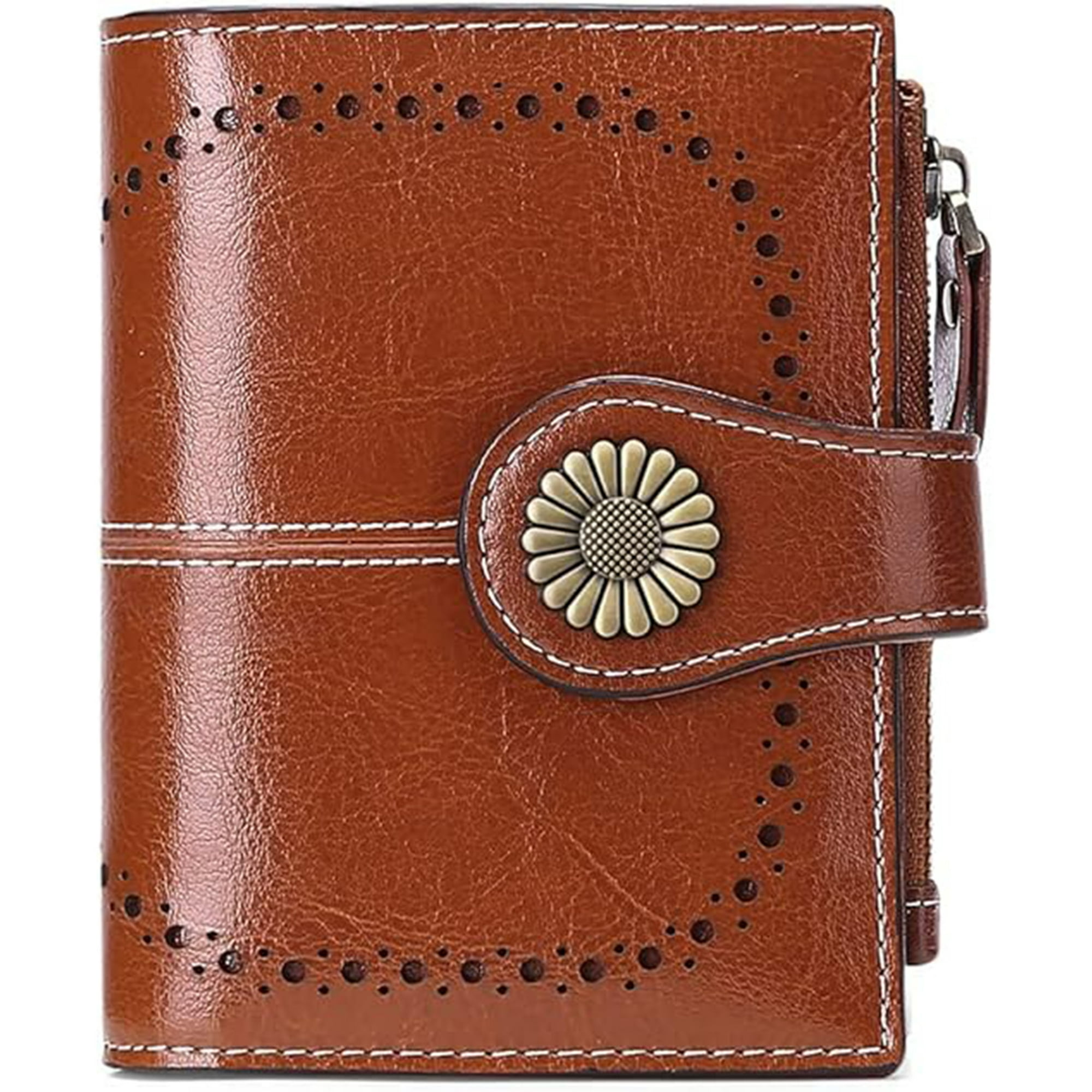 Veat00l - Cartera Para Mujer De, Con Bloqueo Rfid, Billetera Pequeño Con Cremallera, Monedero De Dama Minimalista, Tarjetero Moda De Gran Capacidad, Regalos Para Chicas Y Mujeres