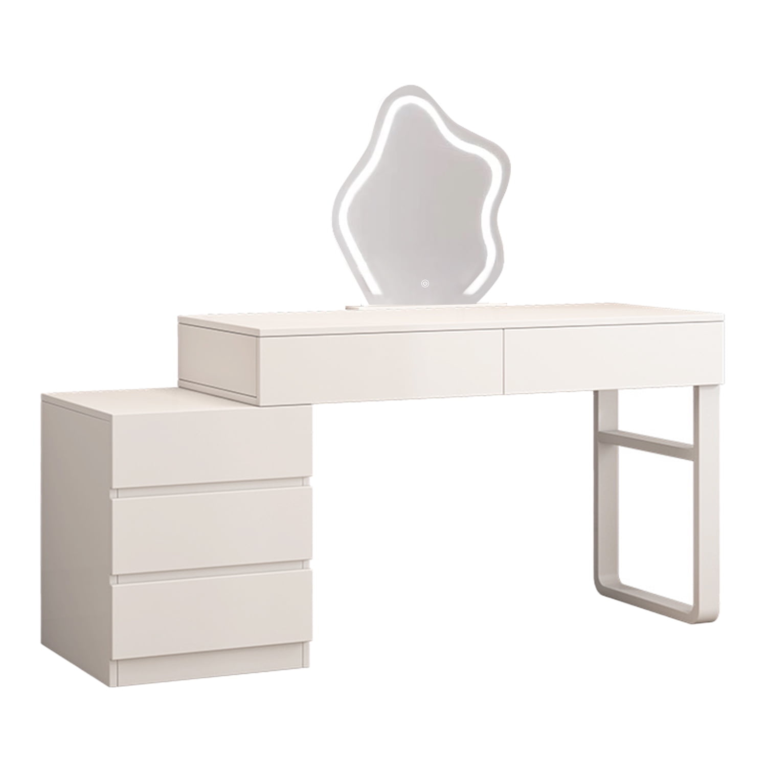 Rohe - Tocador Espejo Con Luz (100-130) X 40 X 75cm Blanco