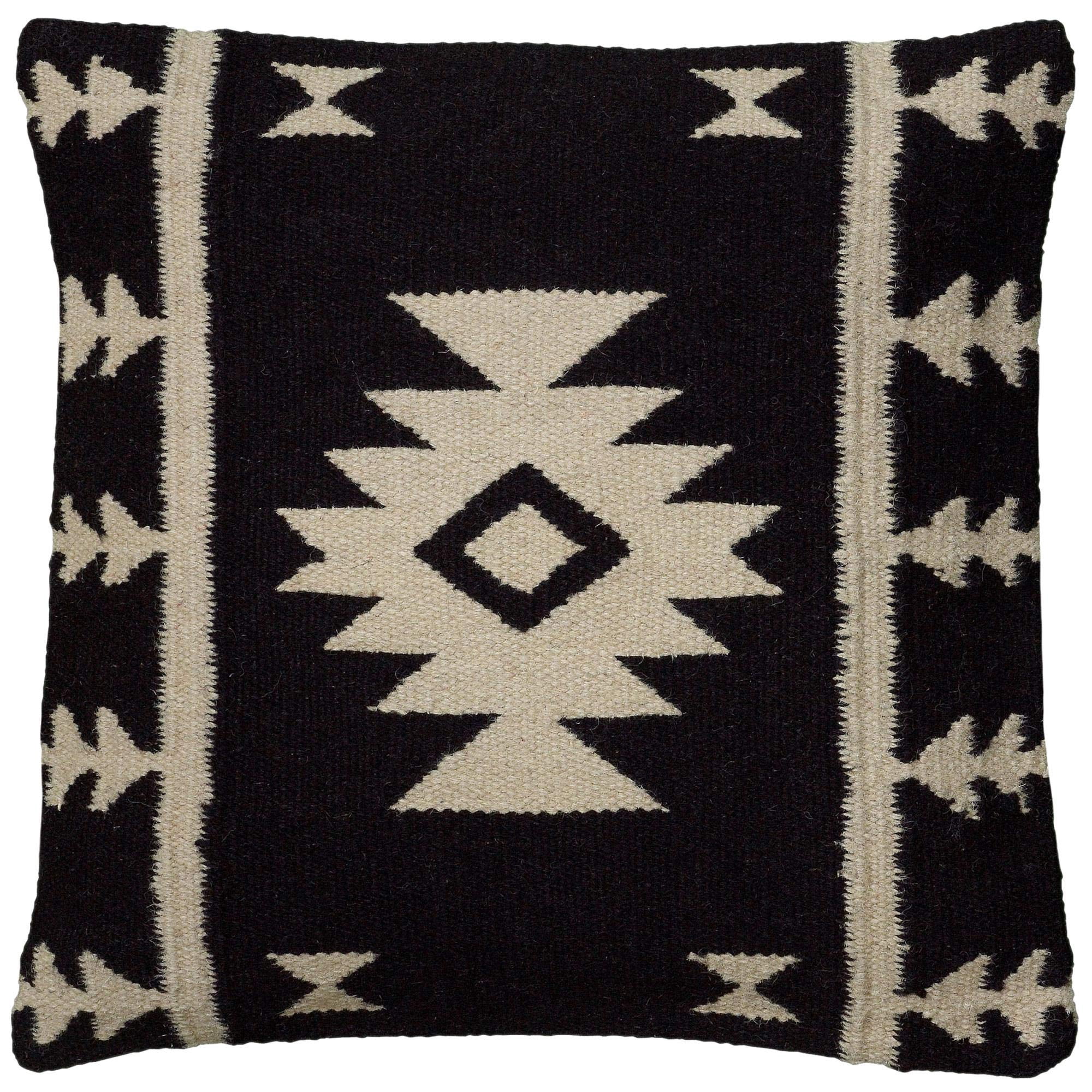 Funda De Almohada Rizzy Home T05808 Decorativa, 45 X 45 Cm, Color Negro Y Blanco