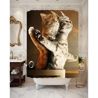 Mylhogar - Cortina De Baño Tela Género + Forro Impermeable