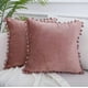 thumbnail image 2 of Pack de 2 Fundas de Cojines Terciopelo con Pompones 45x45 cm Rosada, 2 of 2