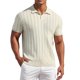 thumbnail image 5 of INSPIRE CHIC Camisas de Polo para Hombre Textura de Punto Cuello de Punta Manga Corta Polo Tops 2XL Caqui, 5 of 6