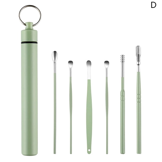 6PCS Ear Cleanser Spoon Health Care Earpick Ear Cleaner Wax Removal Tool Earpick Sticks Earwax Remover Curette Ear Pick Cleaning