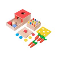 Magideal - Caja De Permanencia De Objetos Learning Educational Toy Learning Toy Cumpleaños De Juego Matrícula Color Clasificación Tirando Juegos De Zanahorias