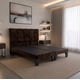 thumbnail image 1 of Cama Dos Plazas Con Respaldo y bases divididas de 150 X 190cm Tapizada en Felpa Chocolate Oscuro, 1 of 6