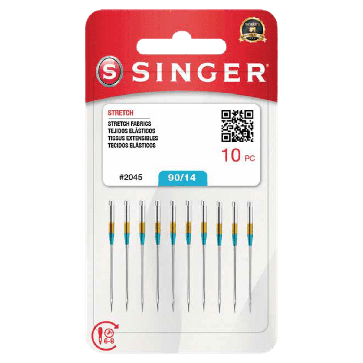 Aguja Singer 90/14 2045 (punta Bola), Set 10 Unidades