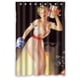 thumbnail image 1 of Cortina de ducha con ganchos para baño, diseño de chica sexy esperando a Papá Noel en Nochebuena, tamaño 48 x 72 pulgadas, 1 of 3