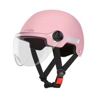 Ioensy - Casco De Moto Ligero Cómodo Transpirable Verano Media Cara Casco Rosa