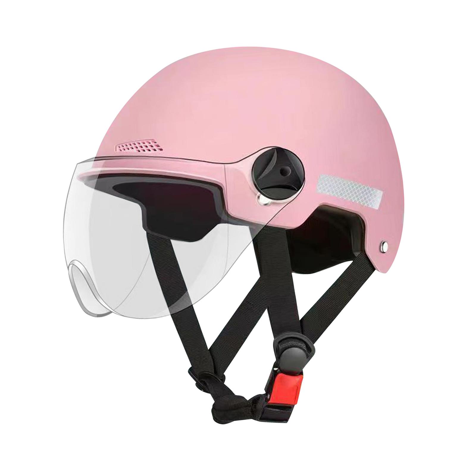 Ioensy - Casco De Moto Ligero Cómodo Transpirable Verano Media Cara Casco Rosa