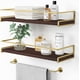 thumbnail image 1 of Forbena White Floating Shelves for Bathroom Organizer Over Toilet, Bathroom Shelves Wall Mounted with Towel Rack, Small Corner Wall Shelf for Bedroom Decor Kitchen Storage (White-Grey Set of 2), 1 of 5