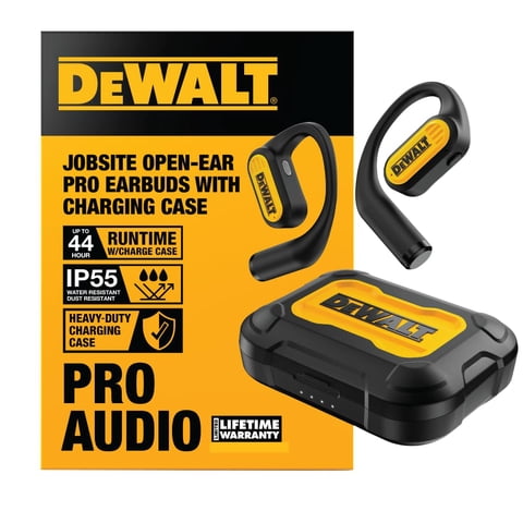 Audífonos Dewalt Abiertos Bluetooth 5.3 Con 44 Horas De Duración