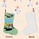 thumbnail image 3 of Peep y el Gran Mundo Ancho Tema: Calcetines de Navidad, fino lino blanco para colgar en escaleras y chimenea, decoración navideña para el hogar, regalo de Navidad. 45cm × 32cm, 3 of 5
