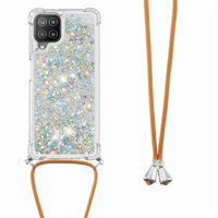 Funda Foxdock Para Samsung Galaxy A22 4G Con Cuerda Ajustable, Brillo Líquido, Protección Antigolpes Y Lente – Ideal Para Regalo