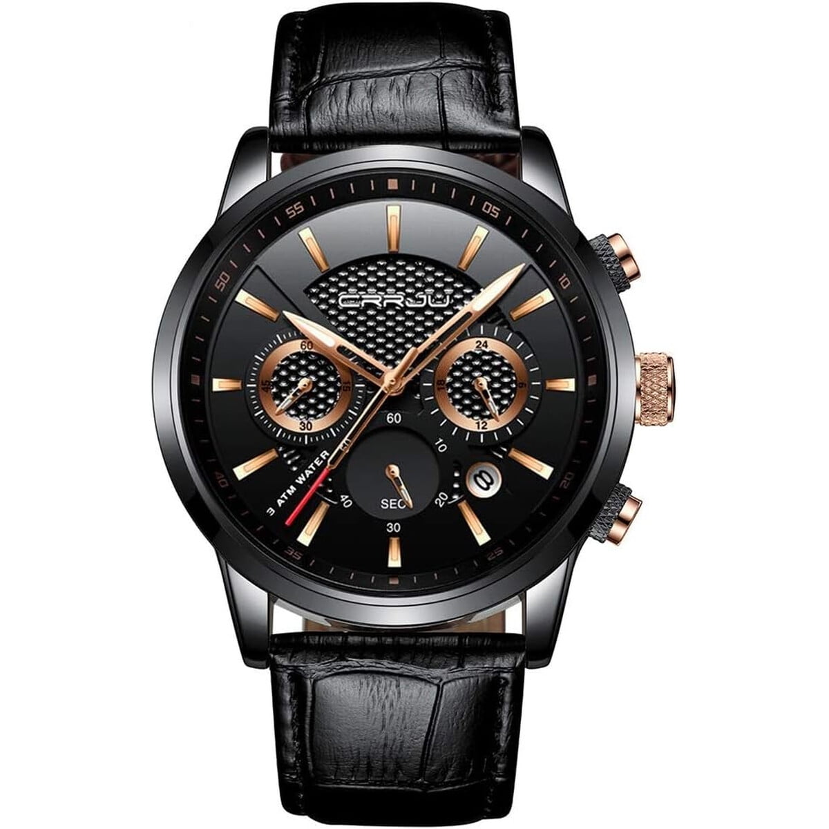 Reloj Crrju Cronógrafo Hombre 2212 Cuero Resistente Al Agua