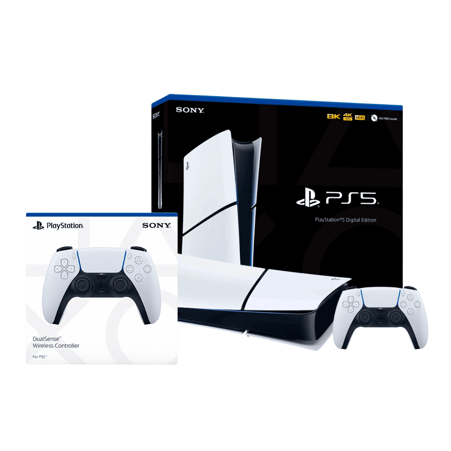 Consola Sony Playstation 5 Slim Edición Digital + Control Dualsense Adicional Blanco