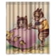 thumbnail image 1 of Cortina de ducha con diseño de gatos y ganchos (60 x 72 pulgadas), 1 of 3