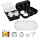 thumbnail image 1 of Bandejas para cubitos de hielo, paquete de 3 bandejas de silicona con tapas, molde esférico cuadrado con forma de panal, flexible, reutilizable, para whisky, para hacer tú mismo, apto para, 1 of 8