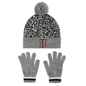 Set De Gorro Y Guantes Tommy Hilfiger Para Niñas Con Estampado De Leopardo