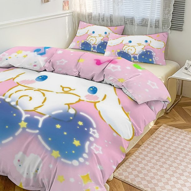 Cute Cinnamoroll Cartoon Character Duvet Cover Set Bedding Set 3D Cartoon Printed Comfortable And Soft Bed Set Room Decor for Bedroom