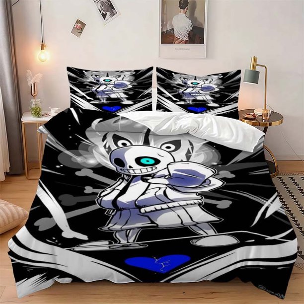 3pcs Sans Awakening Moment Themed Bedding Set Duvet Cover and Pillowcase Set Soft and Comfortable
