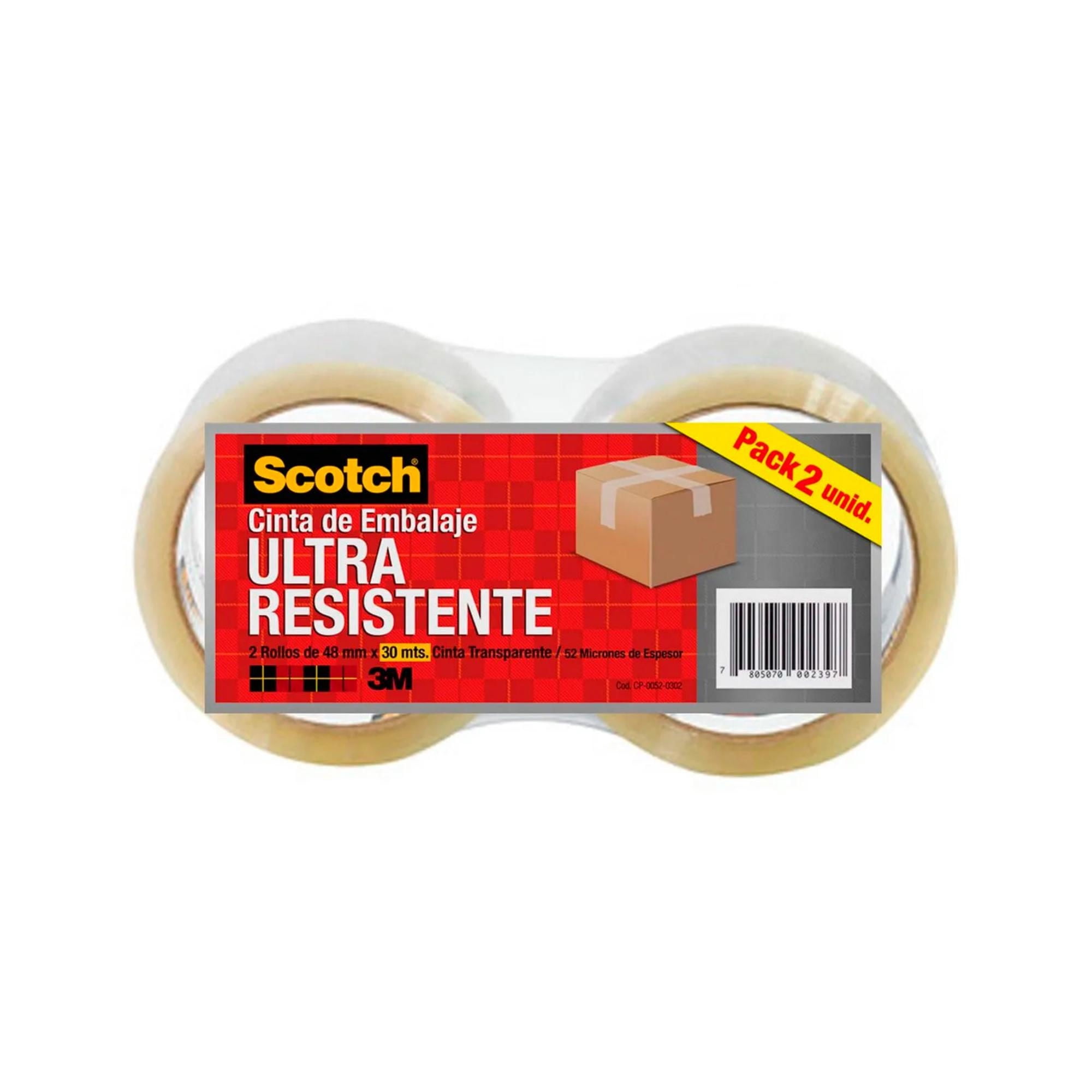 Cinta Adhesiva Ultra Resistente De Embalaje Ultra Resistente 48 Mm X 30 M, Pack 2 Un 2 Un Scotch