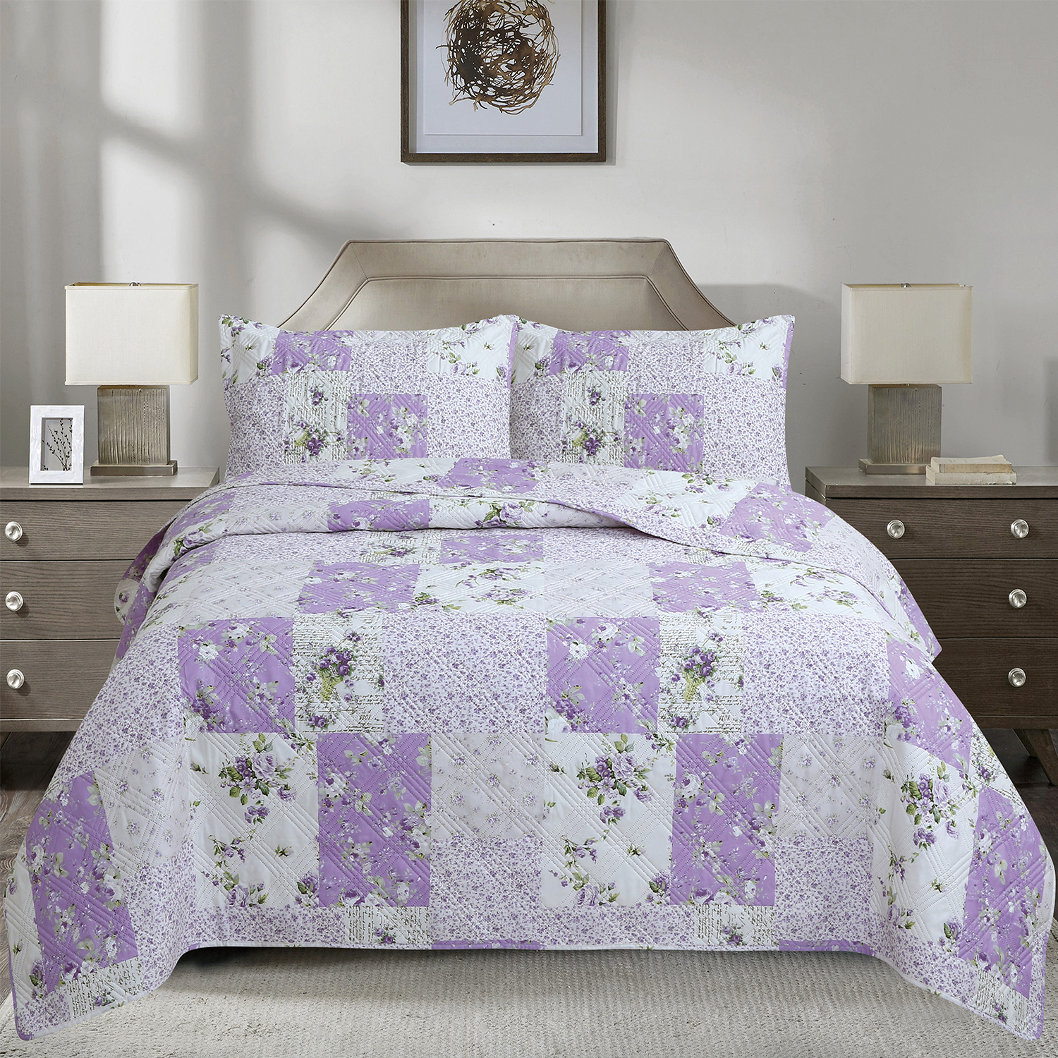 Quilt Andes Estampado Patchwork Lila