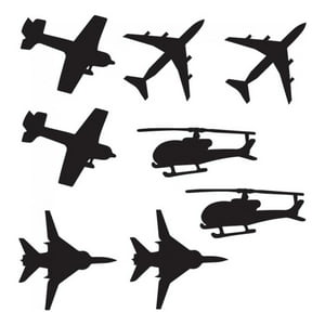 Rienda Libre Graphics - Decomural Aircraft Helicopter Airplane Set Ws-33141