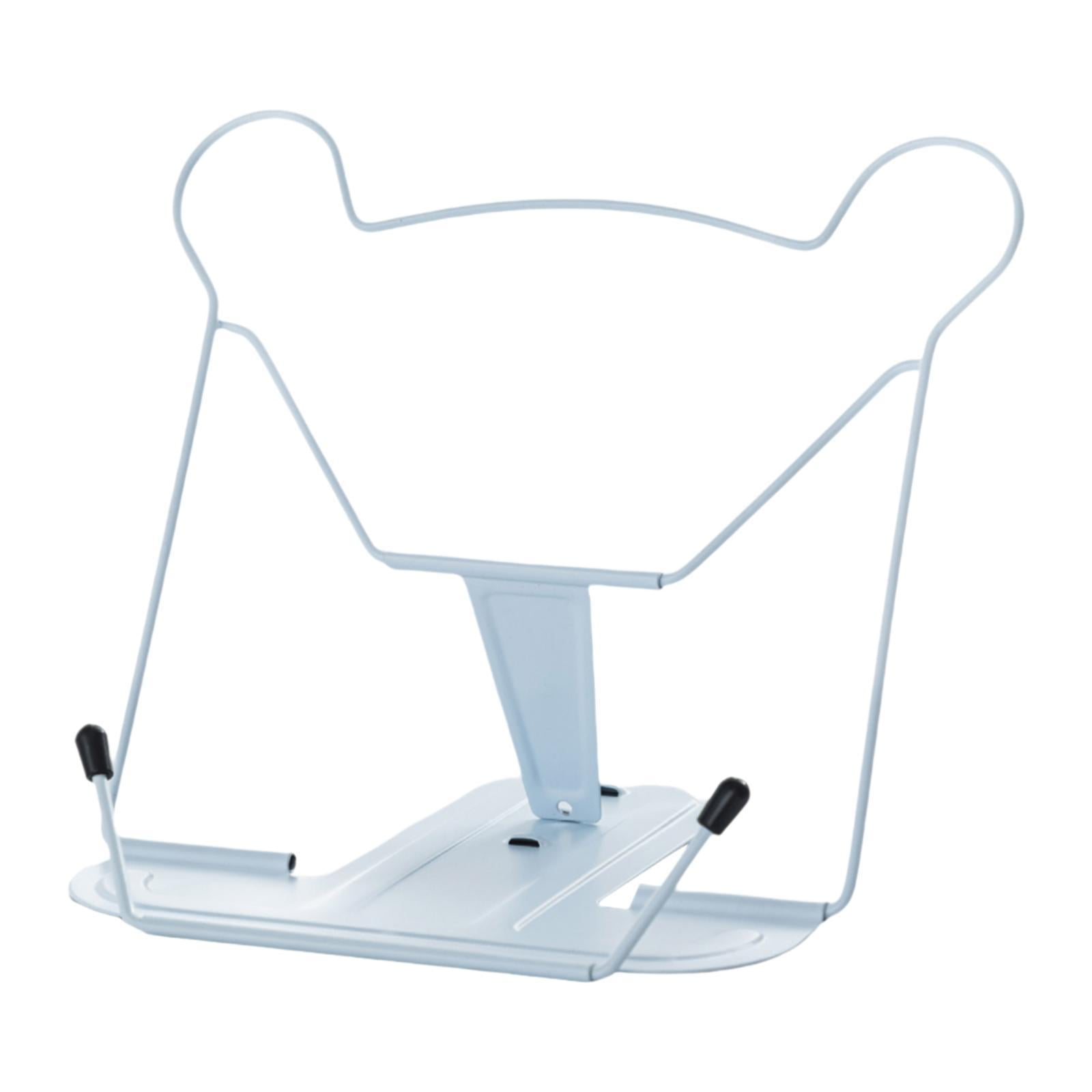 Magideal - Soporte De Libro De Metal, Soporte De Libro Portátil, Soporte De Exhibición De Libro De Ángulo Ajustable Con Clips De Página Para Cuaderno De Partitur Azul