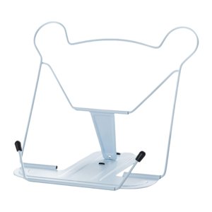 Magideal - Soporte De Libro De Metal, Soporte De Libro Portátil, Soporte De Exhibición De Libro De Ángulo Ajustable Con Clips De Página Para Cuaderno De Partitur Azul