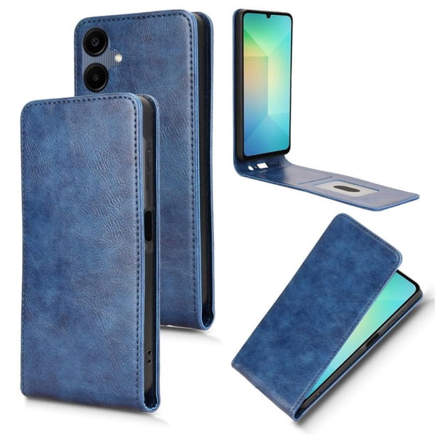 Funda tipo folio para Samsung Galaxy A06 con soporte magnético y protección para la cámara Azul