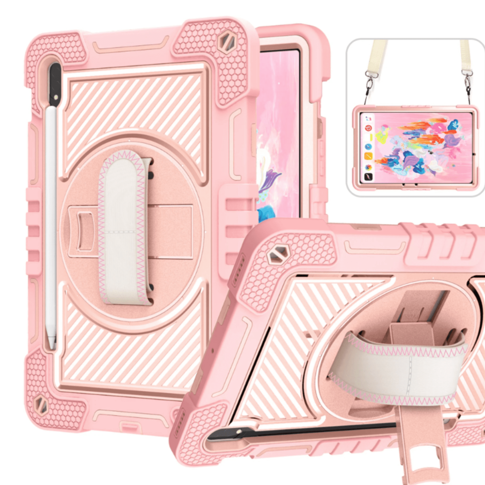 Joigo - Funda Carcasa Antigolpes Armadura 360 Para Tab S9 Fe 10.9 Rosado