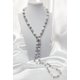 thumbnail image 1 of Collar Mallorca mix rosa, gris, blanco y cristales 10mm 1,05mts Broche Timon Acero Quirurgico, 1 of 2