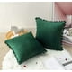 thumbnail image 2 of Pack de 2 Fundas de Cojines Terciopelo con Pompones 45x45 cm Verde, 2 of 2