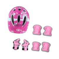 Ioensy - Kit De 7 Cascos De Bicicleta Para Niños, Equipo De Protección Para Niñas, Patineta, Patinaje, Color Rosa