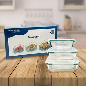 Tyk Hogar - Set 3 Contenedores O Tupper De Vidrio Con Tapa