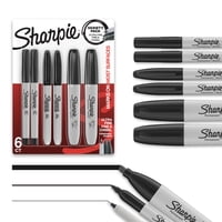 Rotuladores Permanentes Sharpie Variety Pack Negros, 6 Unidades