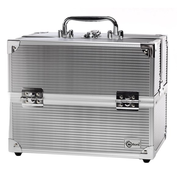 Maletín organizador Crafters Train Case Creative Options de aluminio plateado 30 x 25 x 22 cm