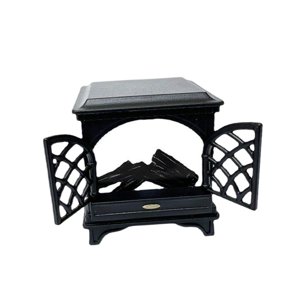 Bothyi - 1/12 Casa De Muñecas Miniatura Chimenea Accesorios Para Fotos Para Decoración Para Sala De Estar Negro