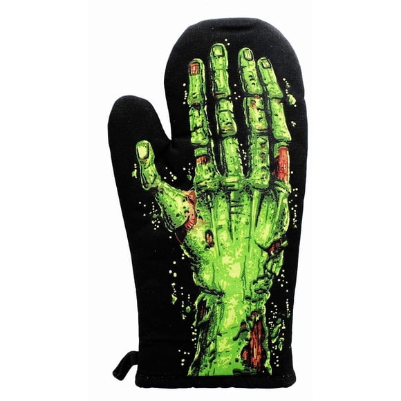 Guantes de horno Nerd Block Zombie Hand resistentes al calor, negros