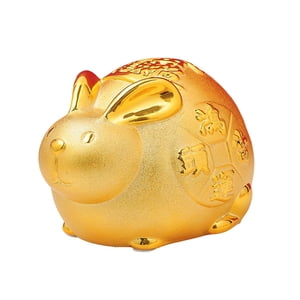 Bothyi - Lucky Rabbit Money Bank Animal Figurilla Estatua Para Vacaciones Decoración Para El Hogar Oficina 7 Pulgadas