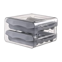 Magideal - Caja De Almacenamiento Para Puerta De Refrigerador, 32 Rejillas, Tipo Cajón De Doble Capa, Reutilizable, 22,5X21,5X14Cm, Organizador De Refrigerador C Gris