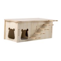 Magideal - Casa De Madera Para Hámster, Escondite De Hámster, Escondite, Suministros De Escondite, Jaula De Juguete De Madera, Accesorios Para Lemmings, Hámster, Estilo D