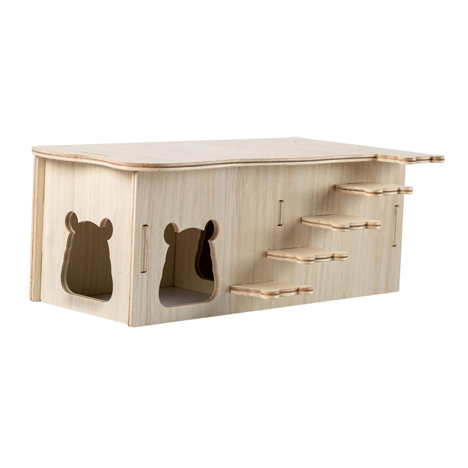 Magideal - Casa De Madera Para Hámster, Escondite De Hámster, Escondite, Suministros De Escondite, Jaula De Juguete De Madera, Accesorios Para Lemmings, Hámster, Estilo D