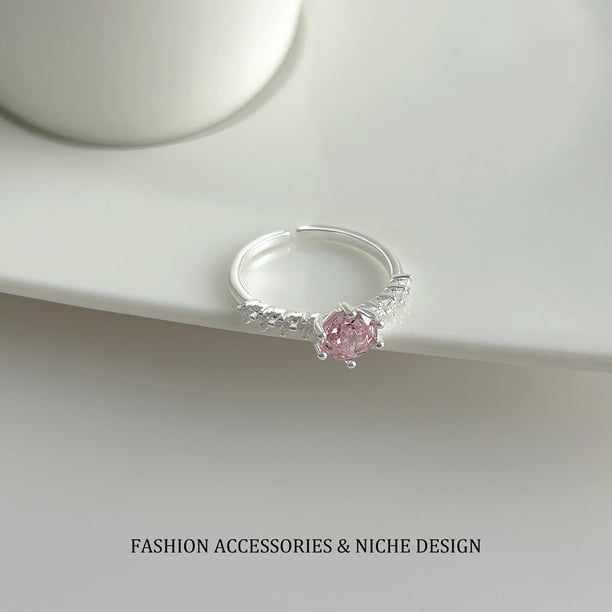 Adjustable CZ Ring for Women, Minimalist Elegant Trendy Jewelry