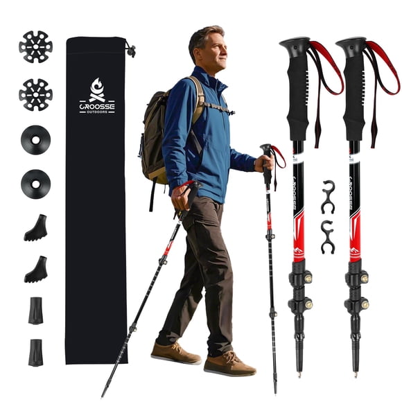 Bastones de trekking ajustables de aluminio Croosseoutdoors 58-135 cm