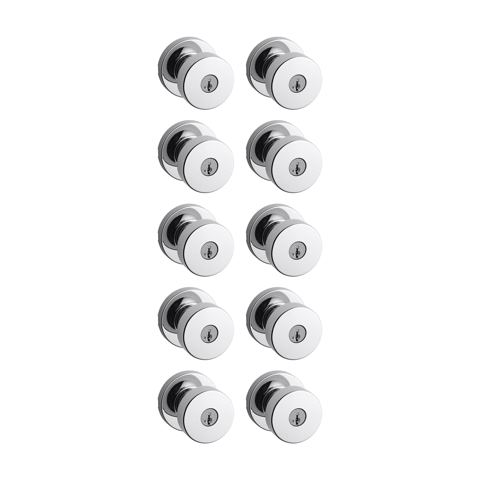Pomo De Puerta Kwikset Pismo, Paquete De 10, Cromo Pulido, Con Llave