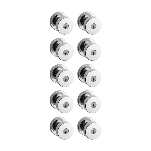 Pomo De Puerta Pismo Paquete De 10 Cromo Pulido Con Llave