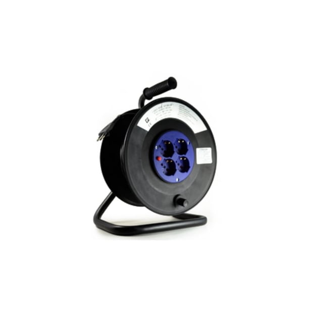 Alargador Carrete Industrial 16A250V 4 Posiciones 20 Metros negro